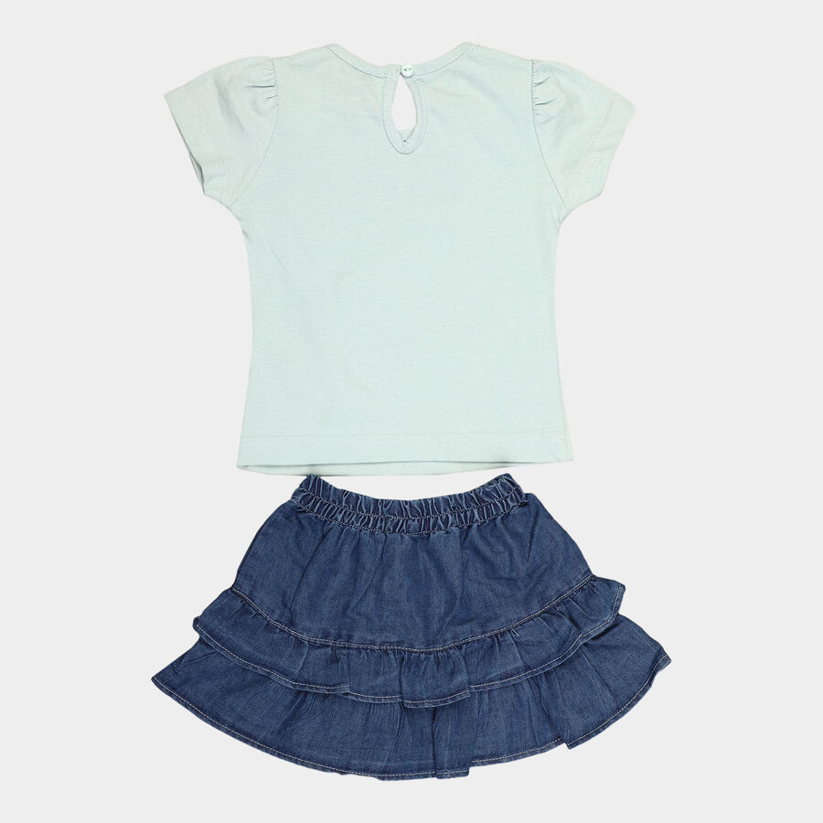 Infants Skirt Top Set, Dark Green, large image number null