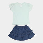 Infants Skirt Top Set, Dark Green, small image number null