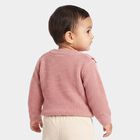 Infants Pink Crew Neck Long Sleeve Pullover, Light Pink, small