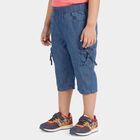 Girls' Light Blue Relaxed Fit Cargo Jeans, हल्का नीला, small