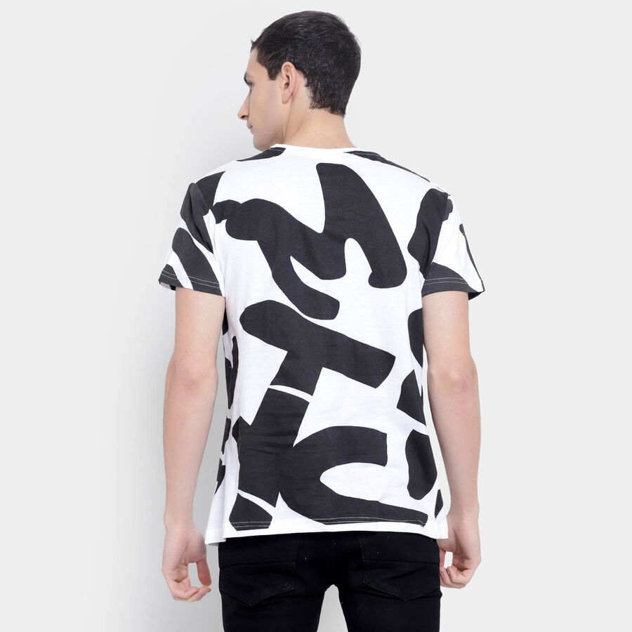 Cotton Round Neck T-Shirt, White, large image number null