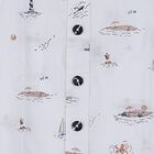 Infants' Navy Blue Cotton Collared Nautical Printed Baba Suit, Navy Blue, small