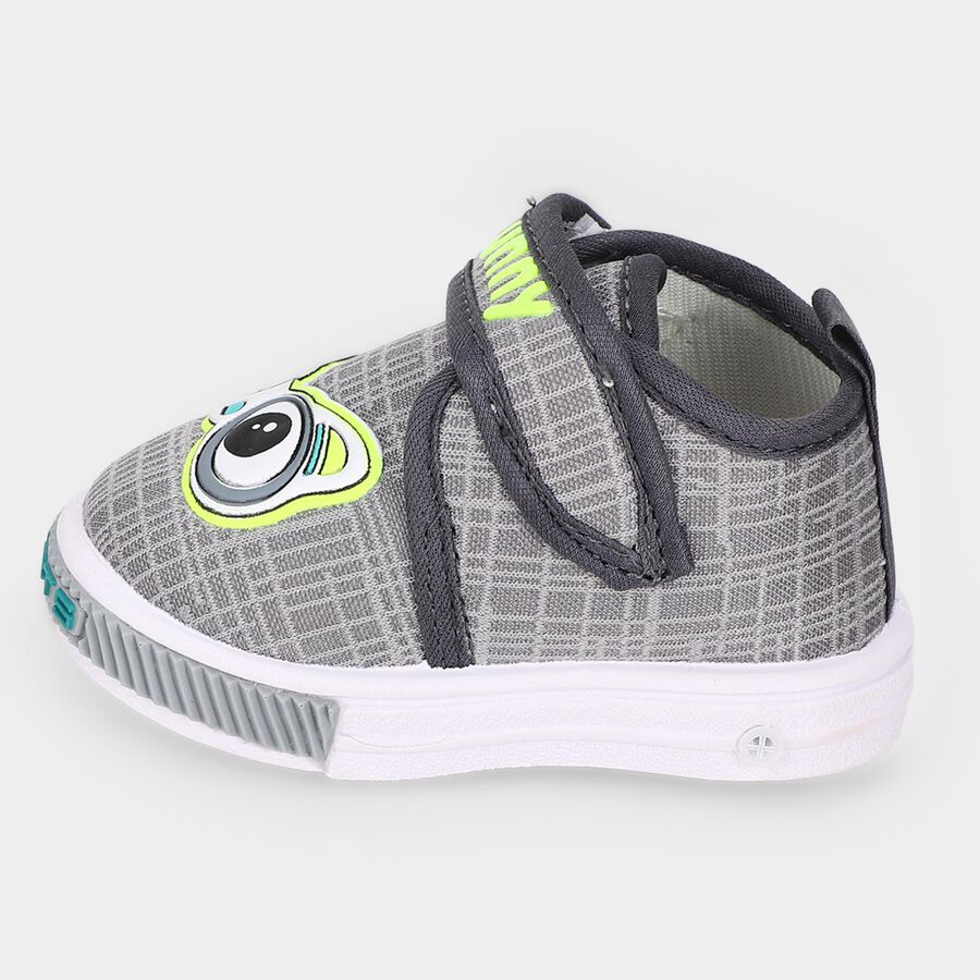 Boys' Grey Velcro Strap Sneakers, Grey, large