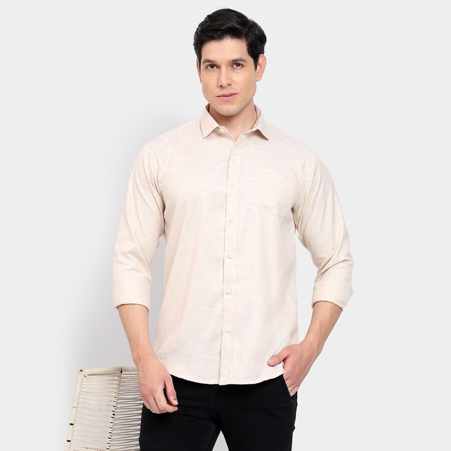 Men's Casual Shirt, Beige, large image number null