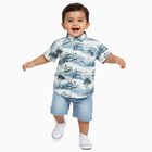 Infants White Cotton Half Sleeve Classic Casual Shirt, सफ़ेद, small