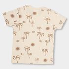 Infant Beige and Brown Cotton Round Neck T-Shirt, भूरा, small image number null