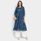 Ladies' Kurta Pyjama Set, Teal Blue, small image number null