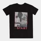 Boys Jet Black Crew Neck Graphic Printed T-Shirt, Black, small image number null