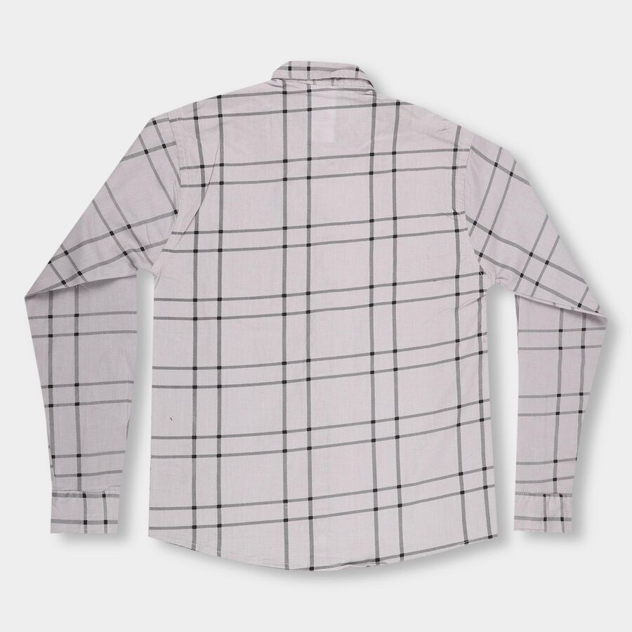 Boys Light Grey Button-Down Casual Shirt, Light Grey, large image number null