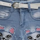 Girls' Shorts, हल्का नीला, small