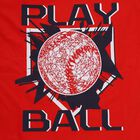 Boys Red Round Neck Printed Baba Suit, Red, small