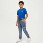 Boys' Stonewashed Blue Cargo Fit Jogger Jeans, हल्का नीला, small image number null