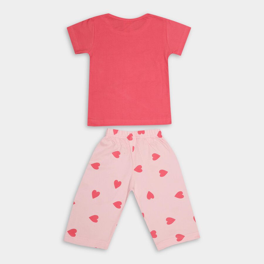 Girls' 100% Cotton Capri Set, Pink, large image number null