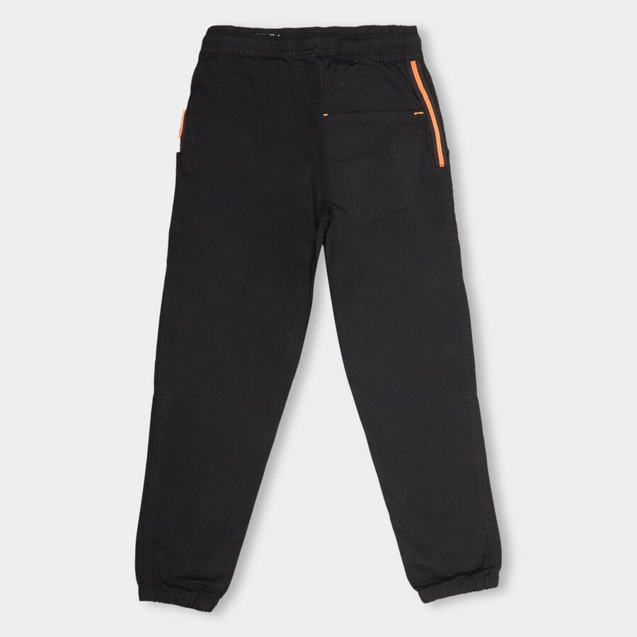 Boys' 100% Cotton Trousers , काला, large