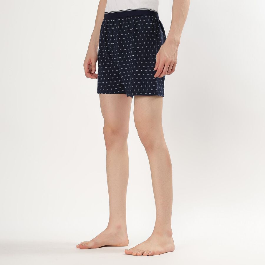 Men's Navy Blue Outer Elastic Printed Boxers, Navy Blue, large image number null
