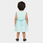 Infants' Mint Green Fit and Flare Floral Applique Frock, हल्का हरा, small