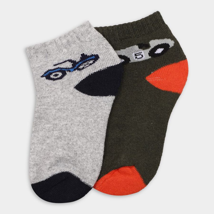 Boy's Socks (Pack of 2), Melange Light Grey, large