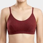 Women's Brown Cotton Blend Scoop Neck Classic Bra, Brown, small