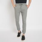 Men's Slim Fit Casual Trousers , Light Grey, small