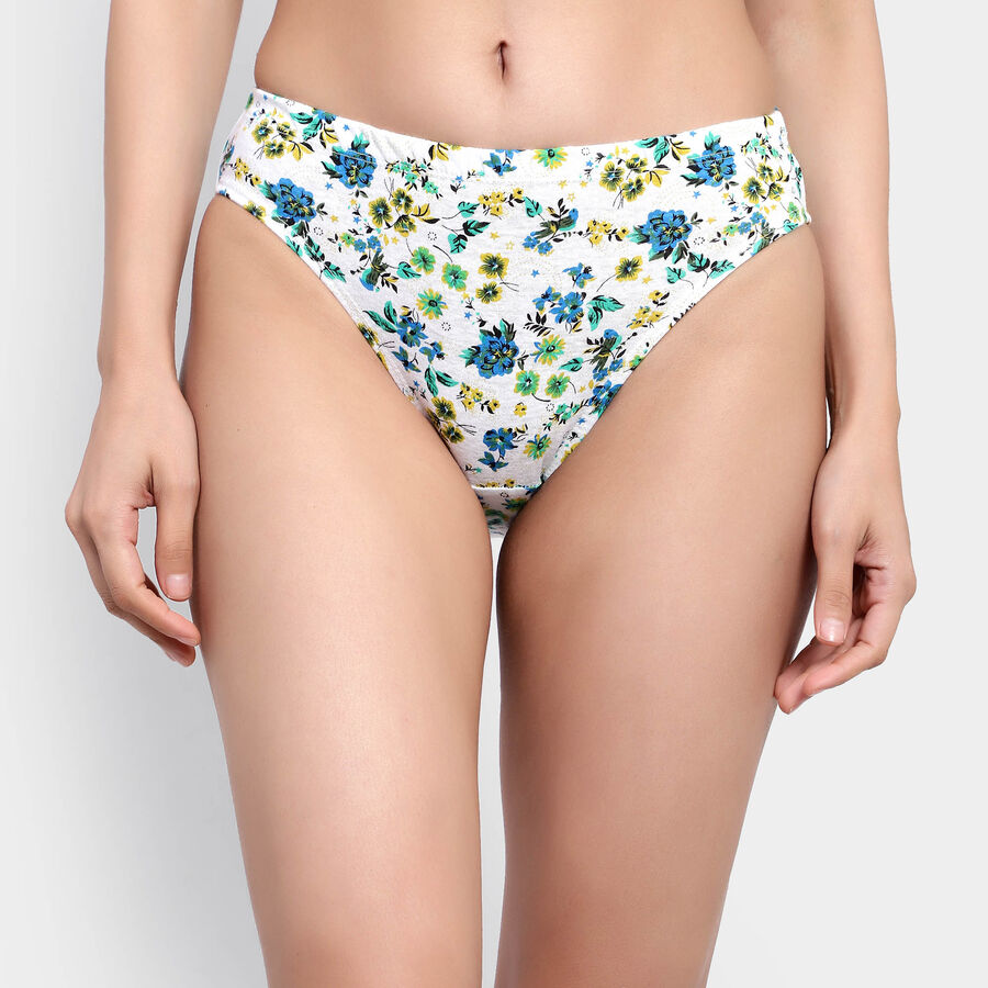Cotton Printed Panty, White, large image number null