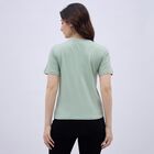 Women's Light Sage Green Cotton Round Neck Graphic T-Shirt, Light Green, small