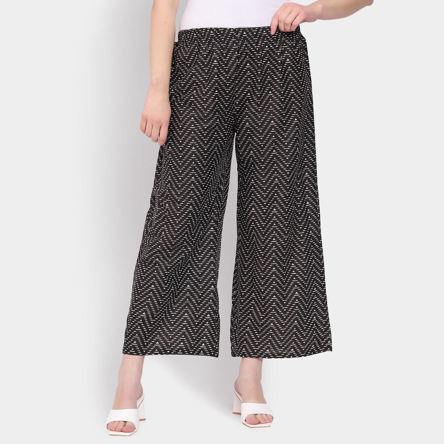 Ladies' 100% Cotton Palazzos, काला, large image number null