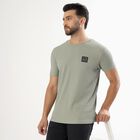 Men's Light Sage Green Crew Neck Casual T-Shirt, हल्का हरा, small