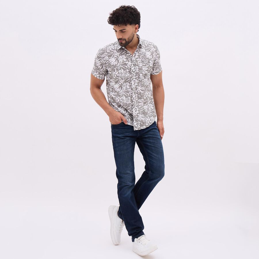 Men's Charcoal Cotton Classic Casual Shirt, Charcoal, large image number null