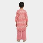 Girls Fuchsia Round Neck Fusion Set Upper and Bottom Set, Fuchsia, small