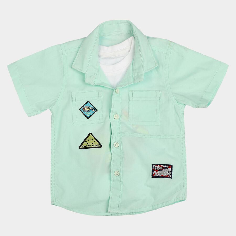Infants' Shirt, Aqua, large