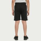 Boys Black Regular Fit Athletic Bermuda Shorts, काला, small