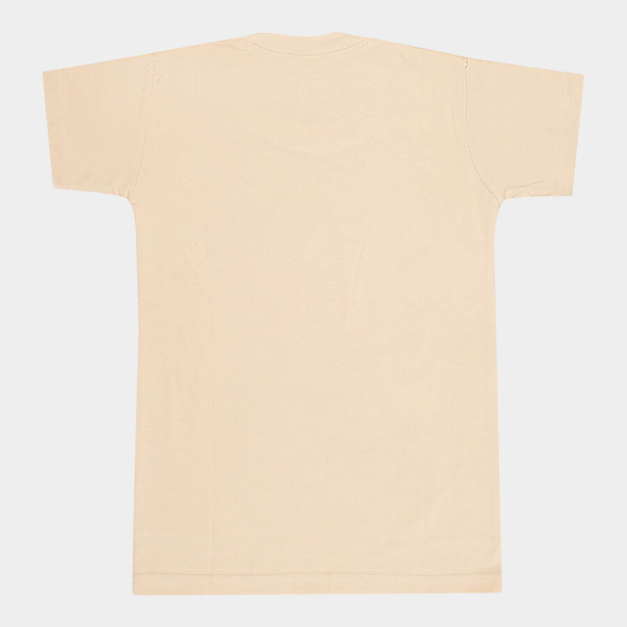 Boys Cotton T-Shirt, Beige, large image number null