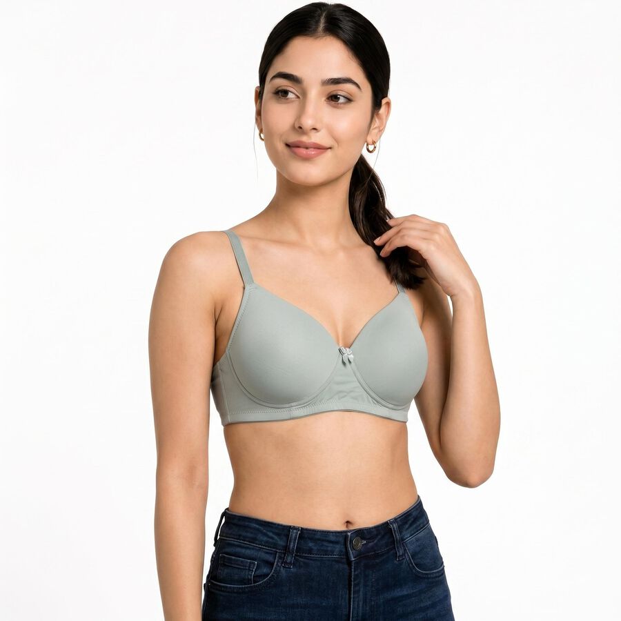 Women's Sage Green Regular T-Shirt Bra, हल्का हरा, large