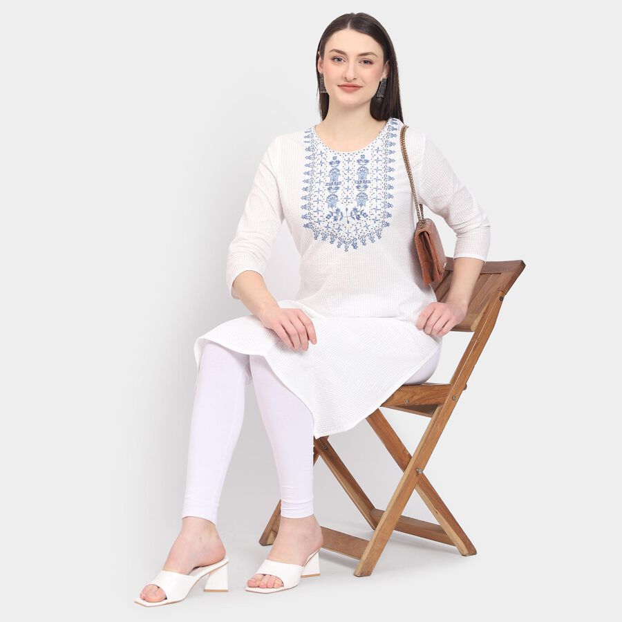Ladies' 100% Cotton Kurta, ऑफ व्हाइट, large image number null