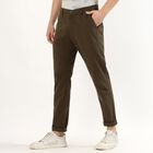 Men's 100% Cotton Slim Fit Casual Trousers, Olive, small
