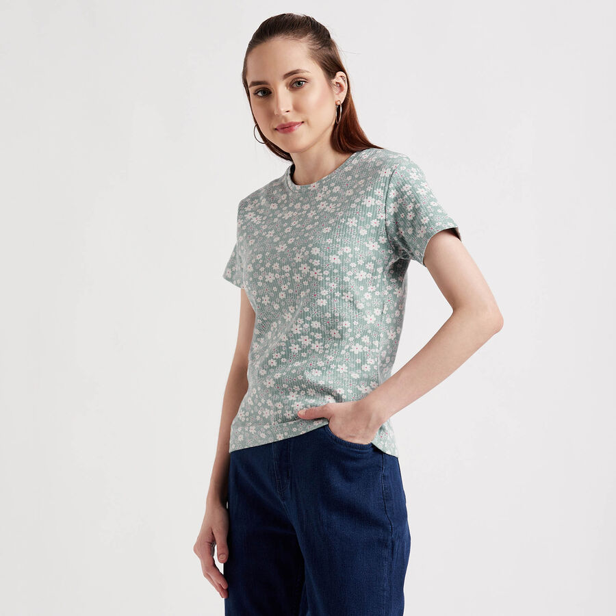 Round Neck T-Shirt, Light Green, large image number null