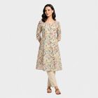 Women's Light Pink Floral Printed Ethnic Set, Light Pink, small