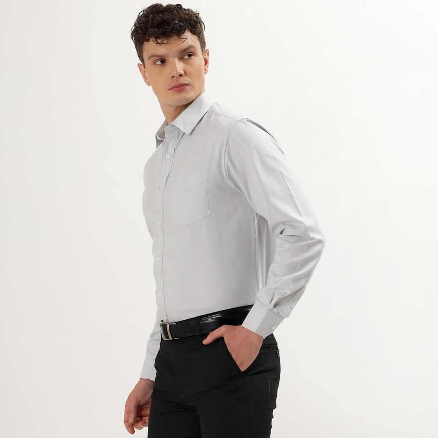 Men's Light Grey Slim Fit Formal Shirt, Light Grey, large image number null