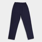 Boys' Deep Navy Blue Regular Fit Elastic Waist Trousers, Navy Blue, small image number null