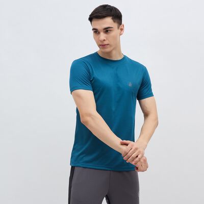 Men's Deep Midnight Blue Crew Neck Athleisure Drifit T-Shirt