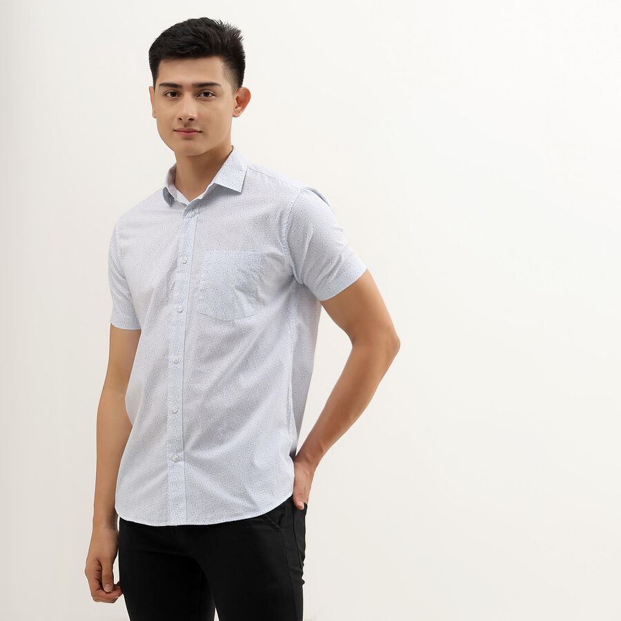 Men's Light Blue Cotton Regular Collar Casual Shirt, हल्का नीला, large image number null