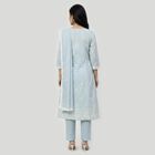 Women's Light Blue Embroidered Ethnic Set, हल्का नीला, small