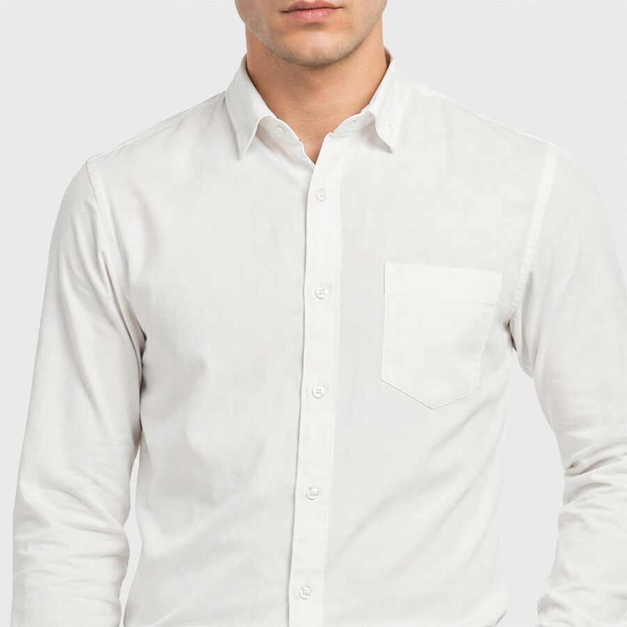 Men's White Formal Shirt, White, large