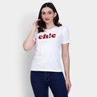 Ladies' 100% Cotton Round Neck T-Shirt , Off White, small image number null