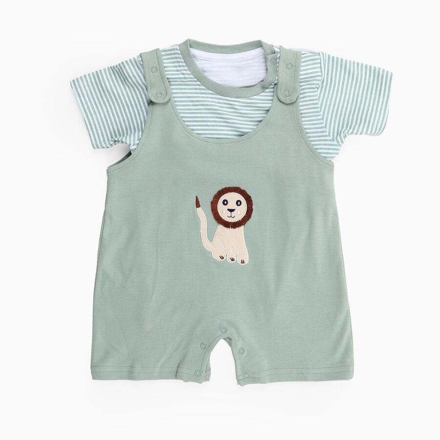 Infants' 100% Cotton Baba Suit, हल्का हरा, large image number null