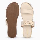 Women's Beige Slip-On Platform Sandals, Beige, small