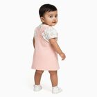Infants' Light Pink Cotton Puff Sleeve Top and Polka Dot Skirt Set, Light Pink, small