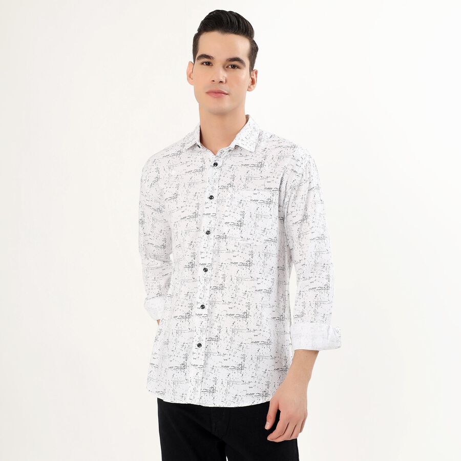 Men's 100% Cotton Casual Shirt, White, large image number null