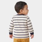 Infants Navy Blue Cotton Crew Neck Regular T-Shirt, Navy Blue, small