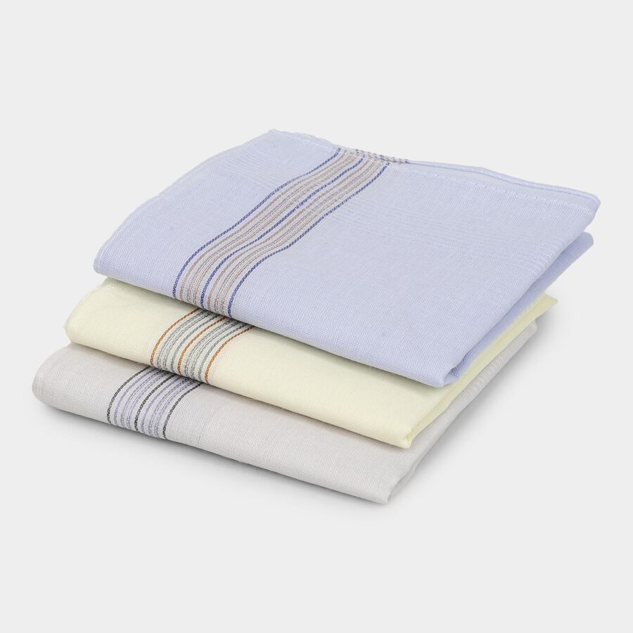 Men's Light Blue, Light Yellow, Light Gray Handkerchief Pack, Aqua, large image number null